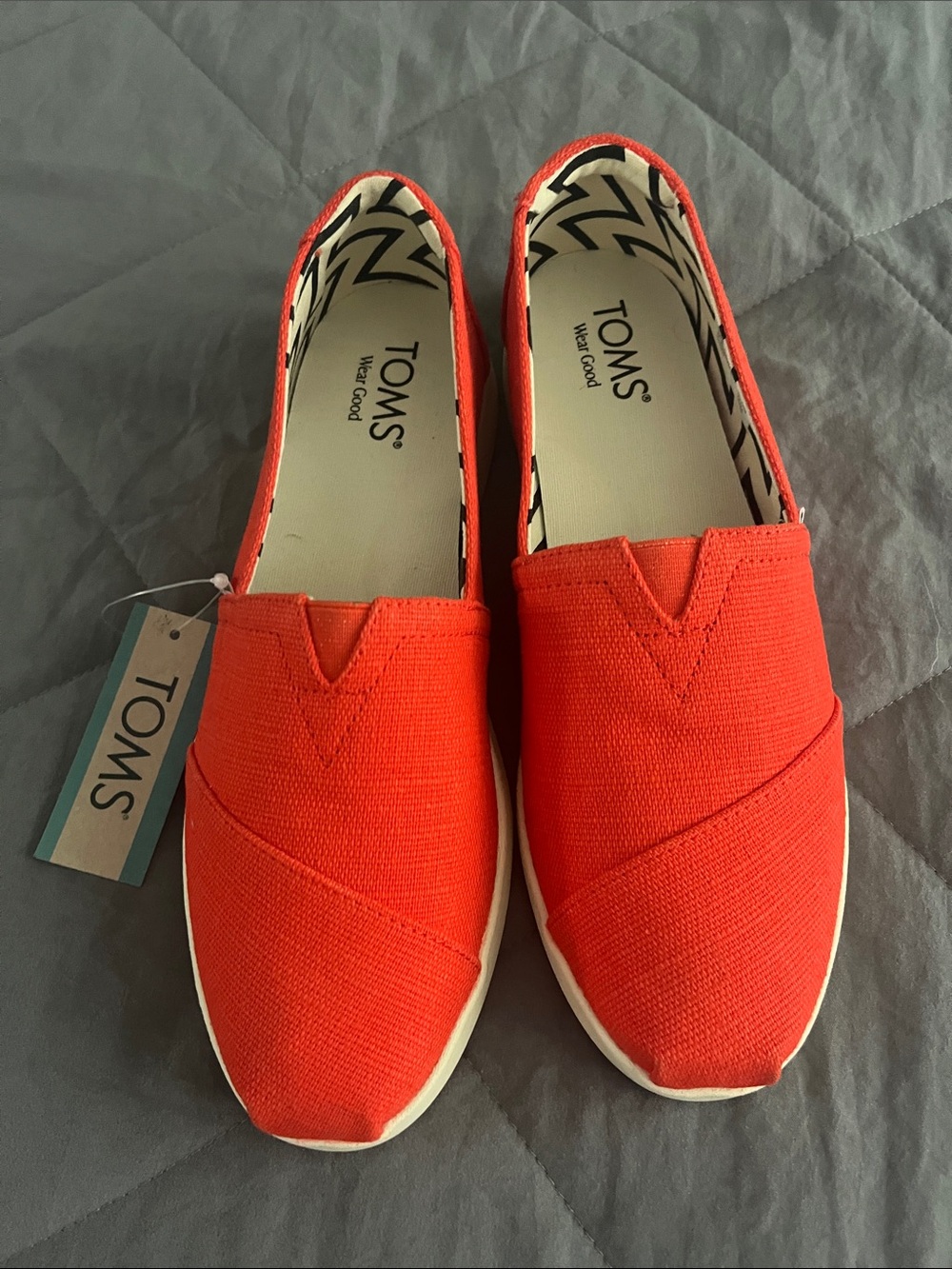 TOMS Women's Slip-On Moccasins in Vibrant Orange-Red